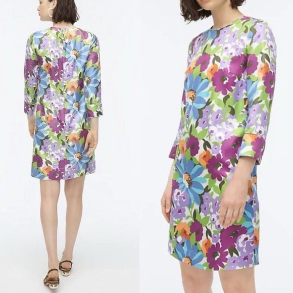 J.CREW Collection Silk Shift Dress in Signature Floral Print Size Small - Picture 1 of 12